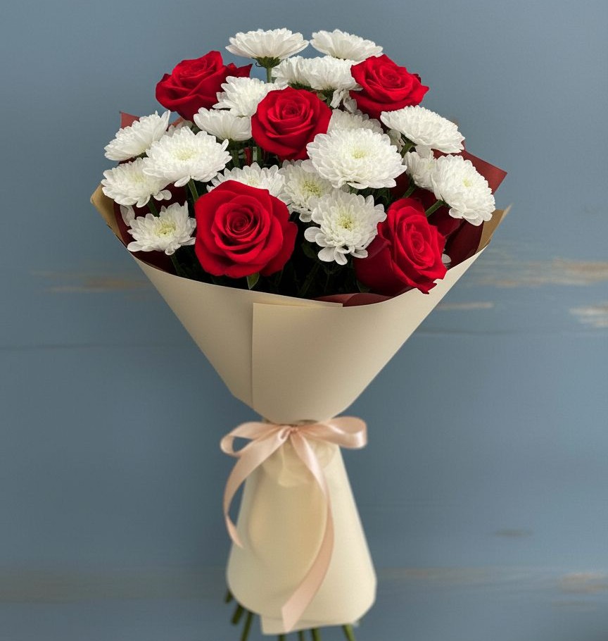 Букет цветов из: Розы и Хризантемы в Мглине