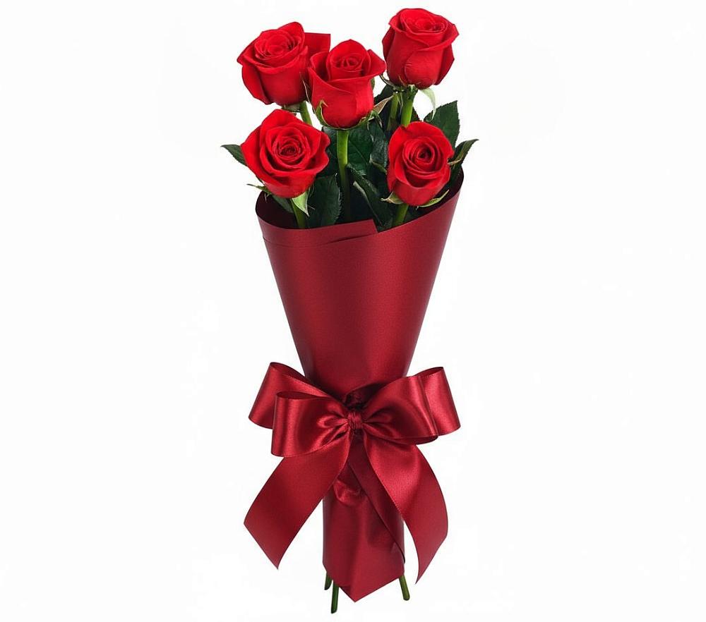 Букет 5 Красных роз Эдлесс Лав в Мглине