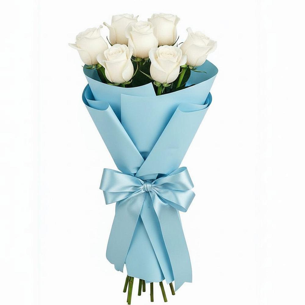 Букет 7 белых роз Проуд в Мглине