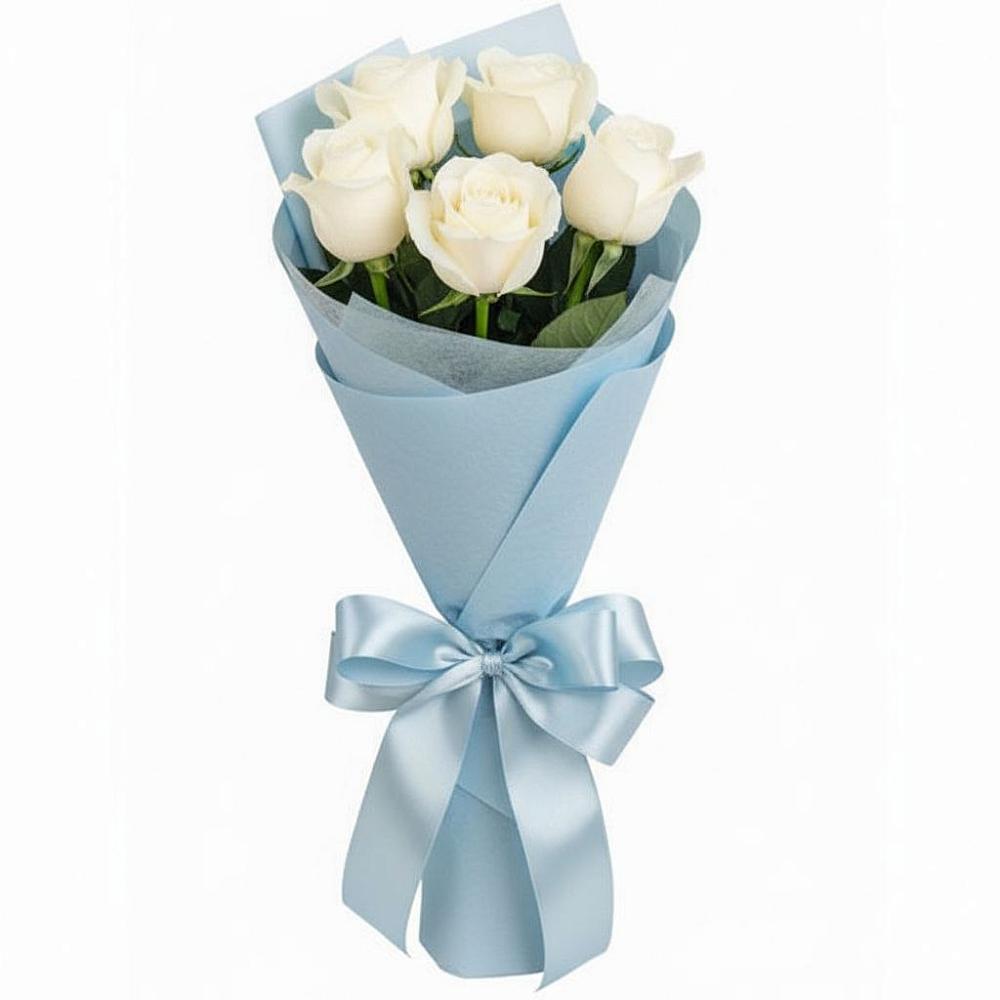 Букет 5 Белых роз Проуд в Мглине
