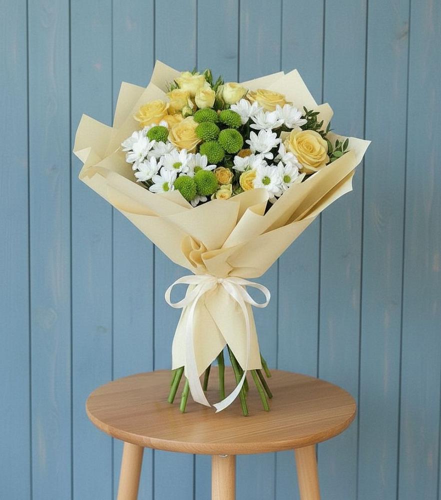 Букет цветов из: Хризантемы и Розы в Мглине