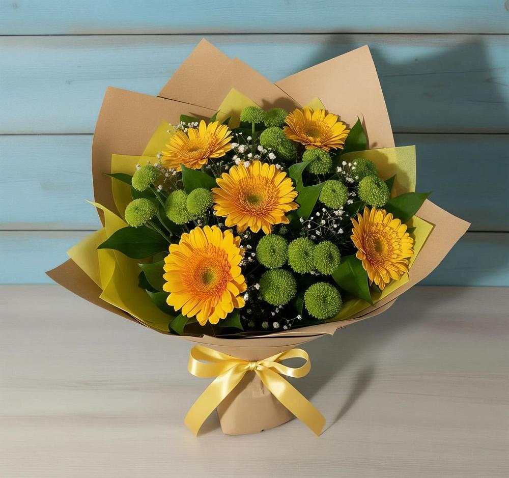 Букет цветов из: Герберы и Хризантемы в Мглине