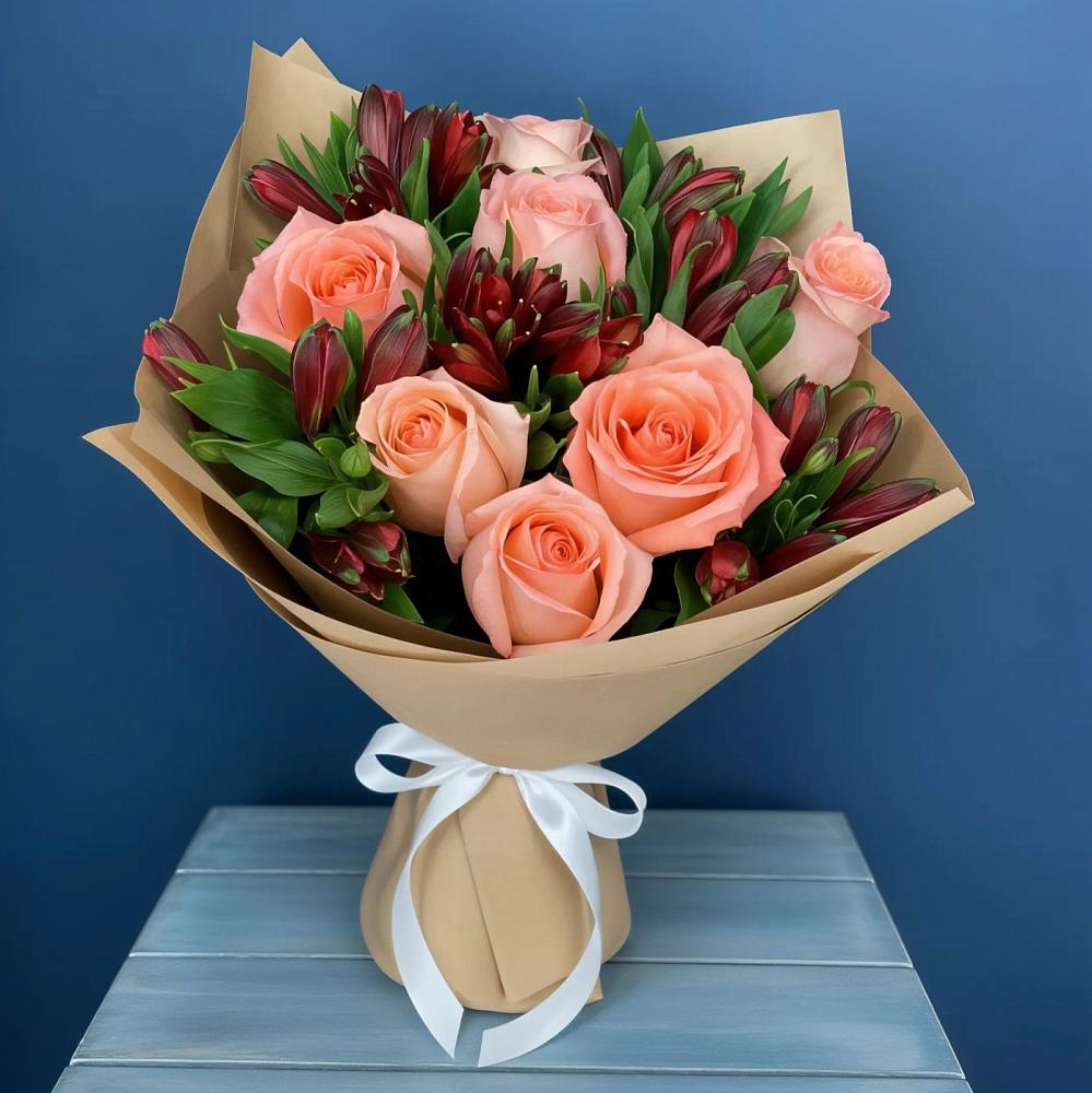 Букет цветов из: Розы и Альстромерии в Мглине