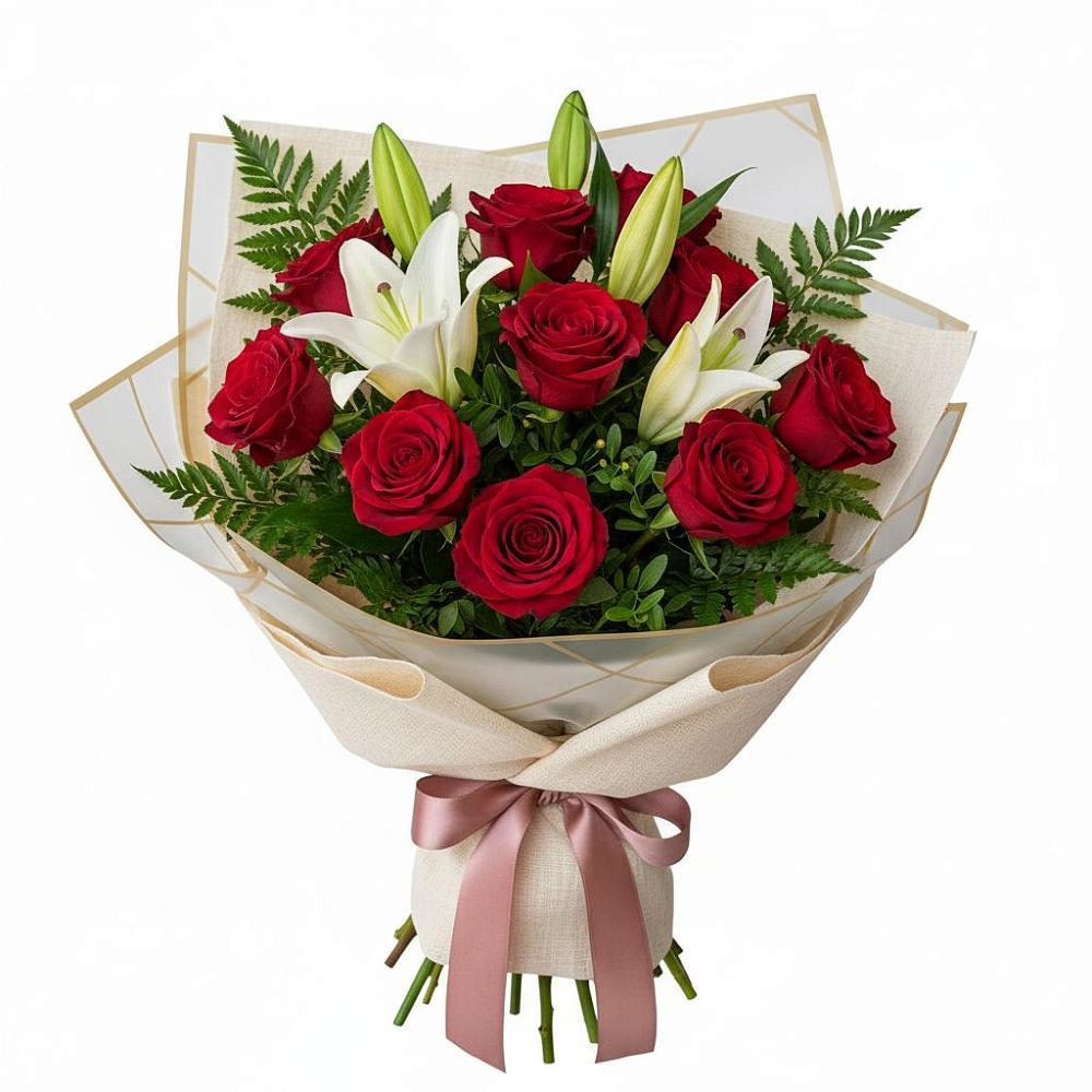 Букет цветов из: Лилии и Розы в Мглине