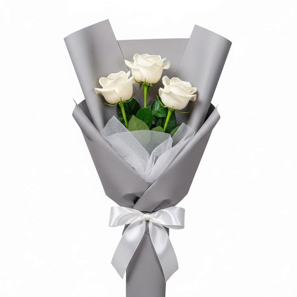 Букет 3 белые розы в Мглине