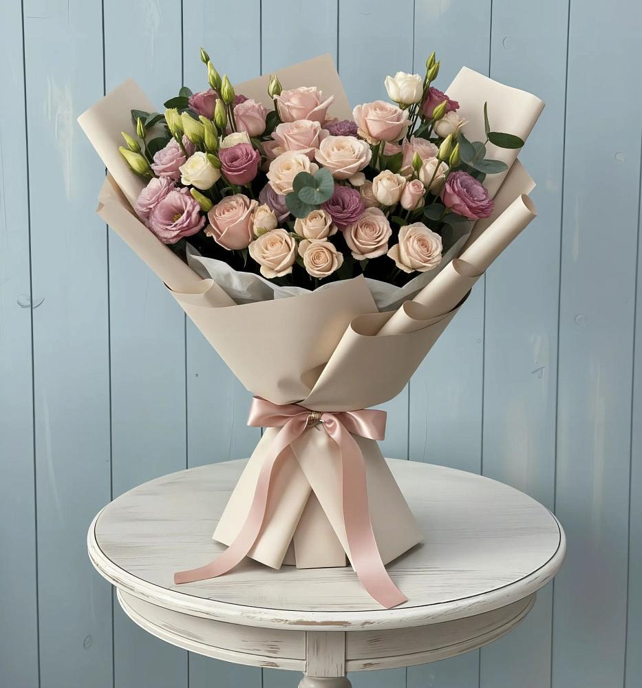 Букет цветов из: Розы и Лизиантусы в Мглине