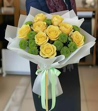 Букет цветов из:  Хризантемы и Розы в Мглине