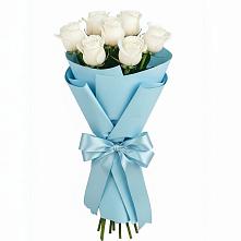 Букет 7 белых роз Проуд в Мглине