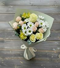 Букет цветов из:  Альстромерии, Розы и Хризантемы в Мглине